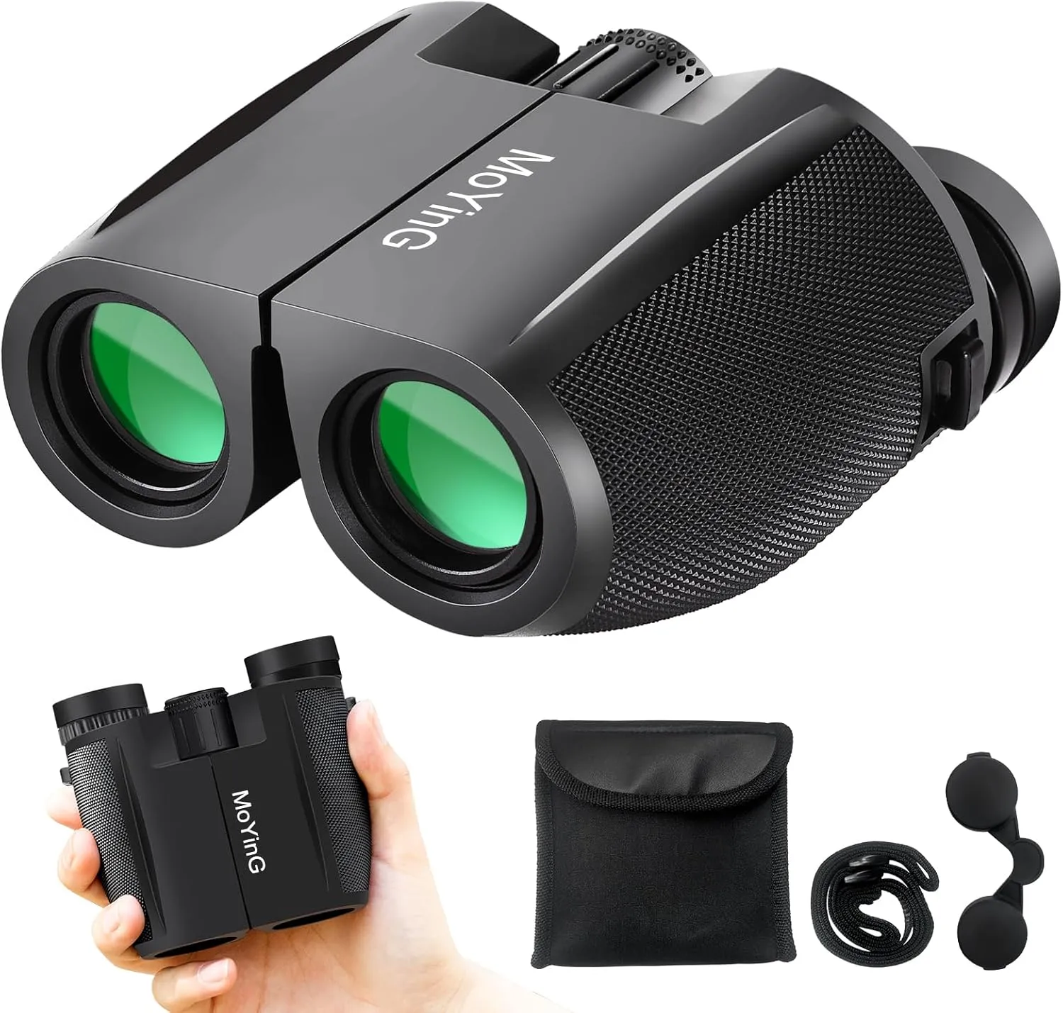 12x25 Compact Binoculars for Adults and Kids, Waterproof Binocular with Low Light Vision,High Powered Precise Focus Binoculars for Bird Watching,Outdoor Hunting,Travel,Sightseeing,with BAK4 Prism FMC