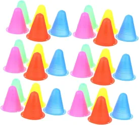 30Pcs Colorful Training Marker Cones for Soccer Roller Skating Basketball Compact Lightweight Agility Cones for Sports Activities Outdoor and Indoor Use