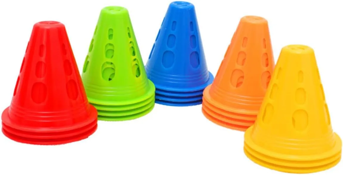 50 Pcs Green Blue Cones for Obstacle Course Cones Training Outdoor Game Skating Obstacle Horn