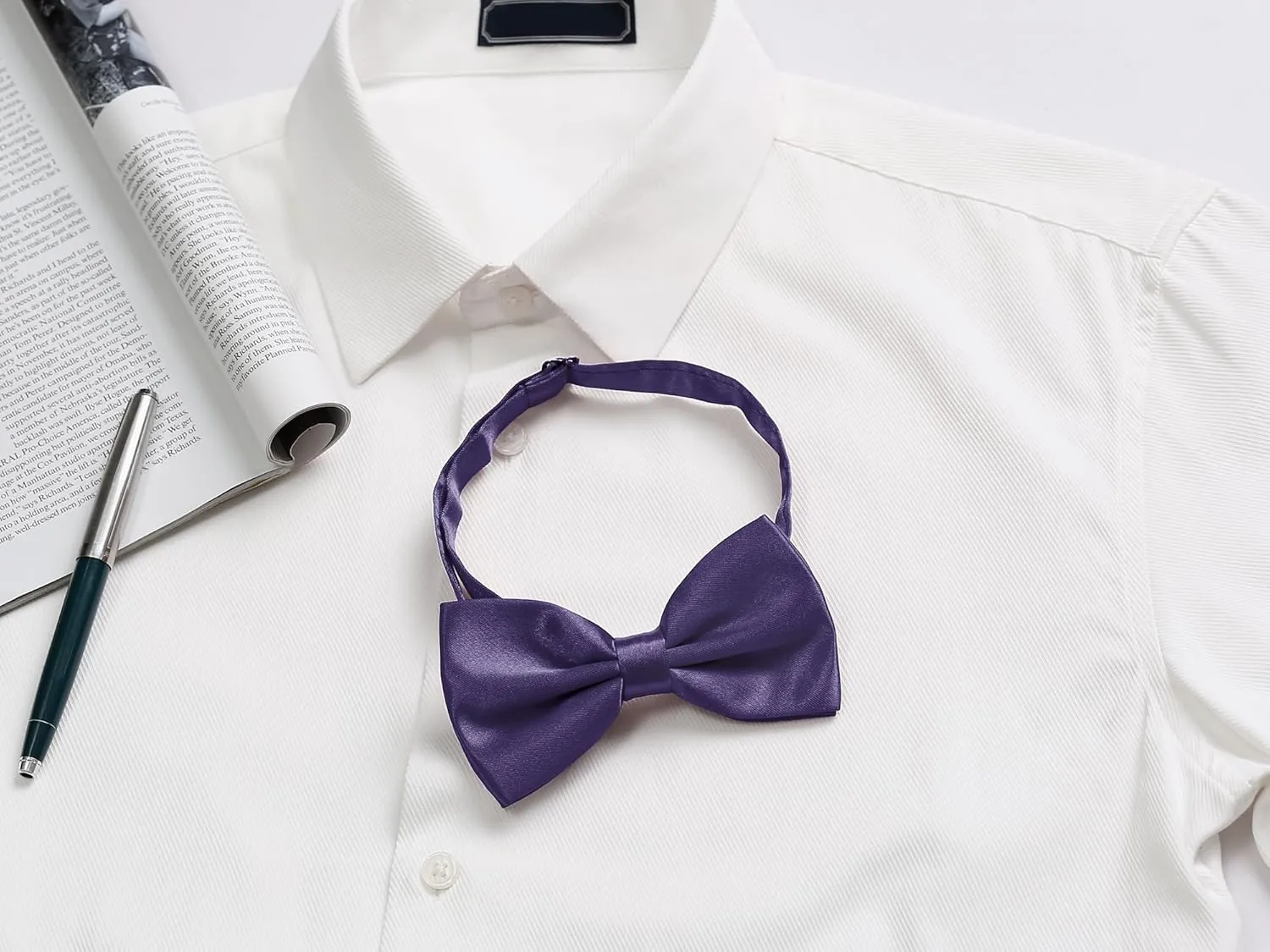 Allegra K Pre-tied Solid Adjustable Bowtie Classic Tuxedo Wedding Bow Ties for Men