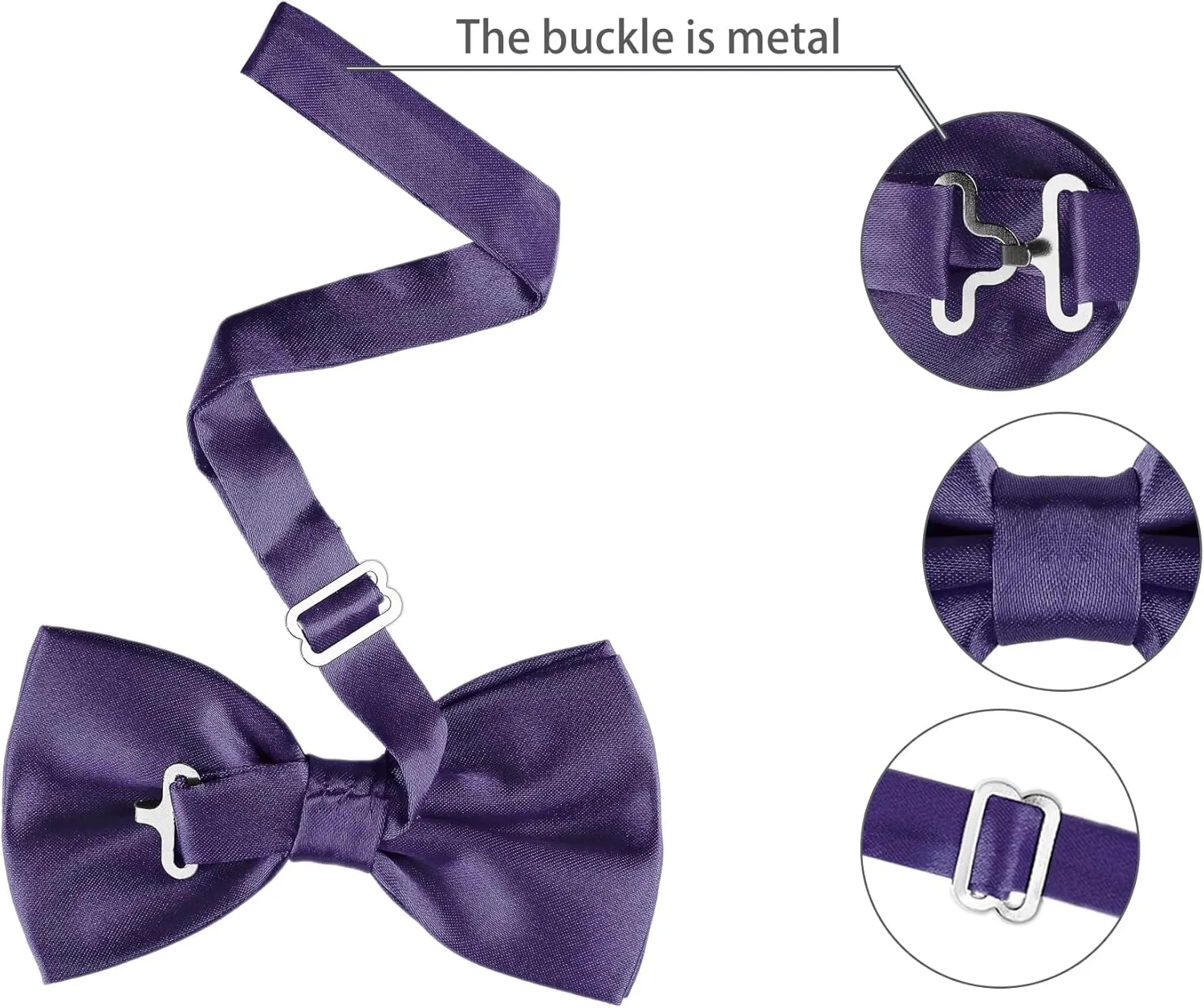 Allegra K Pre-tied Solid Adjustable Bowtie Classic Tuxedo Wedding Bow Ties for Men