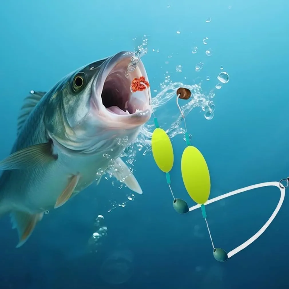 Double Reverse Fishing Hook Set for Surf Fishing Fishing Saltwater Float for Offshore Big Game Freshwater Saltwater Swimming Bait, Freely Floating, Avoid Water, Grasses, Stones and Mud