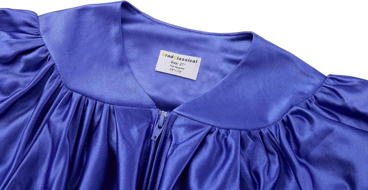 GradClassical Unisex Shiny Graduation Gown Cap Tassel Set 2025 for Preschool and Kindergarten Boys and Girls Clothing Set