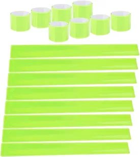 HEQUSigns 20 Pcs Reflector Snap Bands Fluorescent Slap Armbands Reflector Strips High Visibility Slap Safety Bands for Children Adults Boys and Girls When Cycling Running Jogging