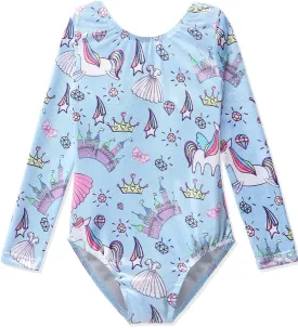 HOZIY Gymnastics Leotards for Girls Unicorn Pink Purple Sparkly Dancewear Activewear Quick Dry
