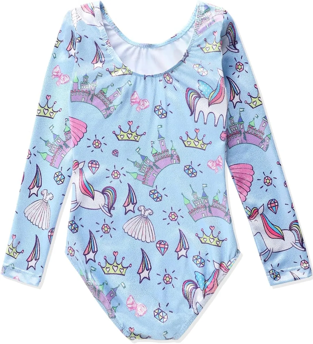 HOZIY Gymnastics Leotards for Girls Unicorn Pink Purple Sparkly Dancewear Activewear Quick Dry