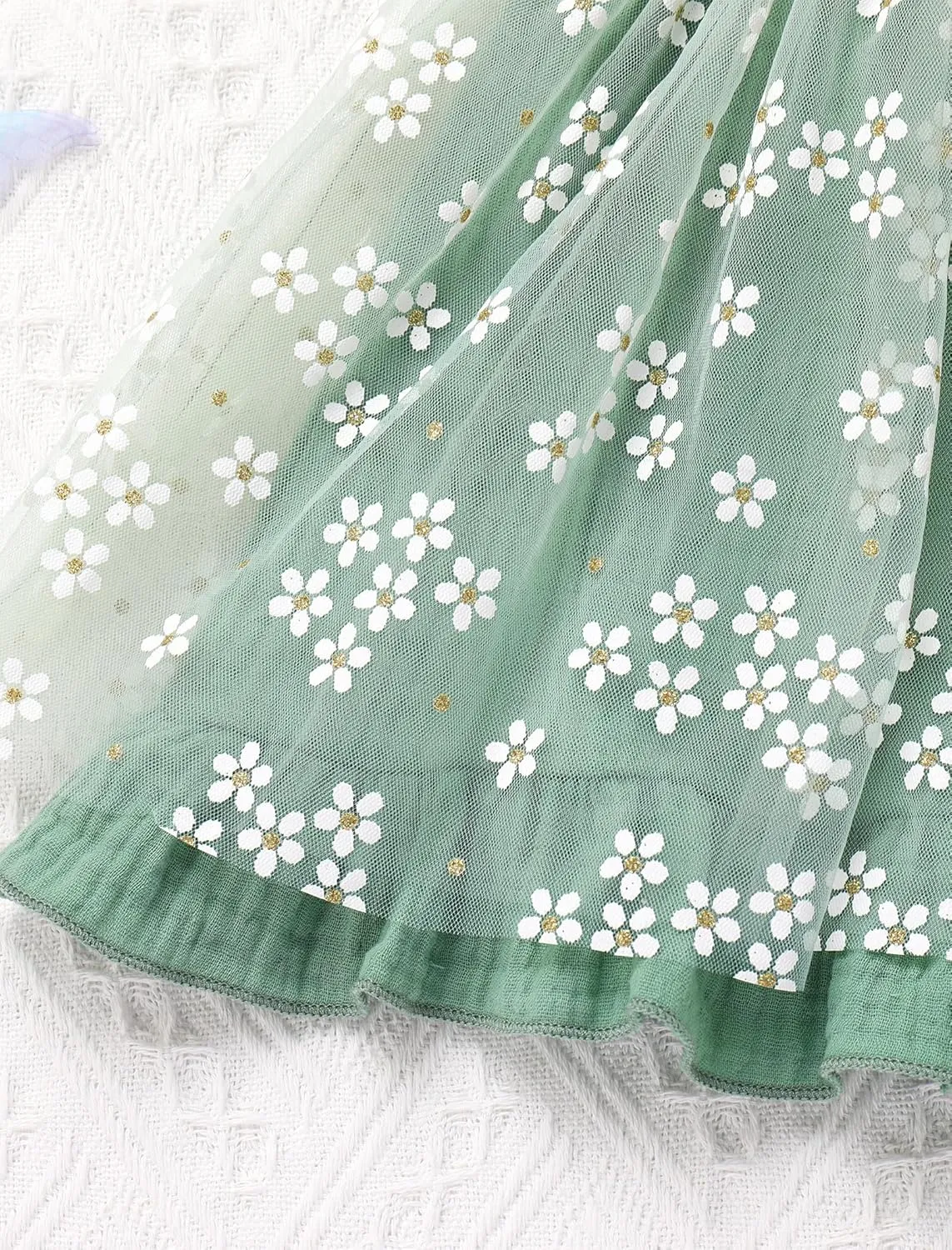 IMEKIS Baby Girls 1st Birthday Outfit Daisy Tulle Dress Headband Summer Ruffle Sleeve Cake Smash Photo Shoot