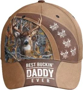 Macorner Personalized Classic Cap, Hooked On Daddy Grandpa Papa Dad, Personalized Adjustable Men Hats