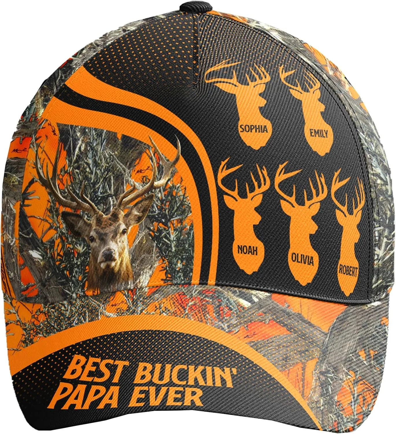 Macorner Personalized Classic Cap, Hooked On Daddy Grandpa Papa Dad, Personalized Adjustable Men Hats