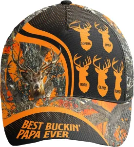 Macorner Personalized Classic Cap, Hooked On Daddy Grandpa Papa Dad, Personalized Adjustable Men Hats