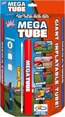 Mega Tube - Giant Inflatable Sport Toys for Kids & Family. Kick It, Throw It, Bounce It & Battle with It... Extra Large Pipe Sport Game for Indoor & Outdoor. 1 Random Color Only