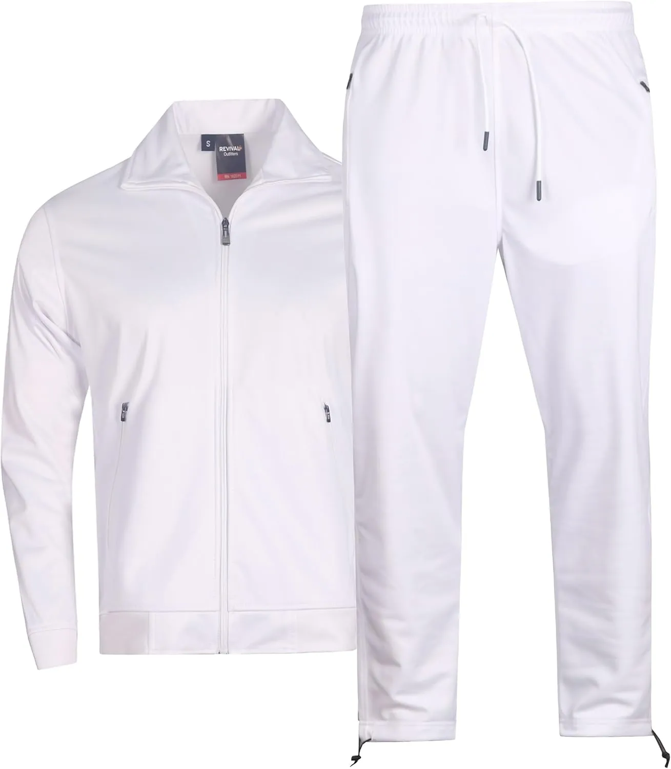 MEN'S CLASSIC OPEN BOTTOM SOLID ACTIVEWEAR JOGGING SPORTSWEAR TRACKSUIT S - 5X