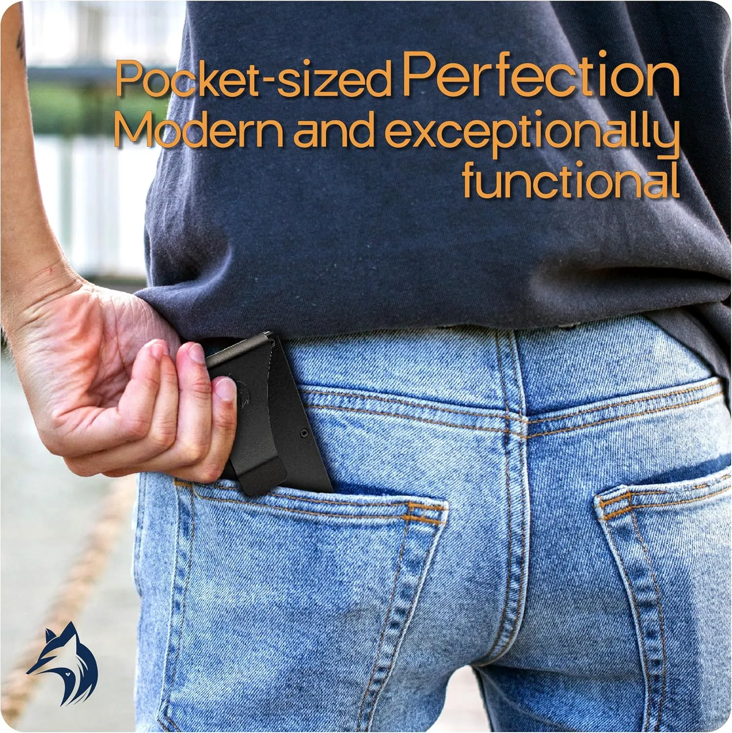 Metal Wallets For Men - Slim Credit Card Holder With RFID Blocking, Obsidian