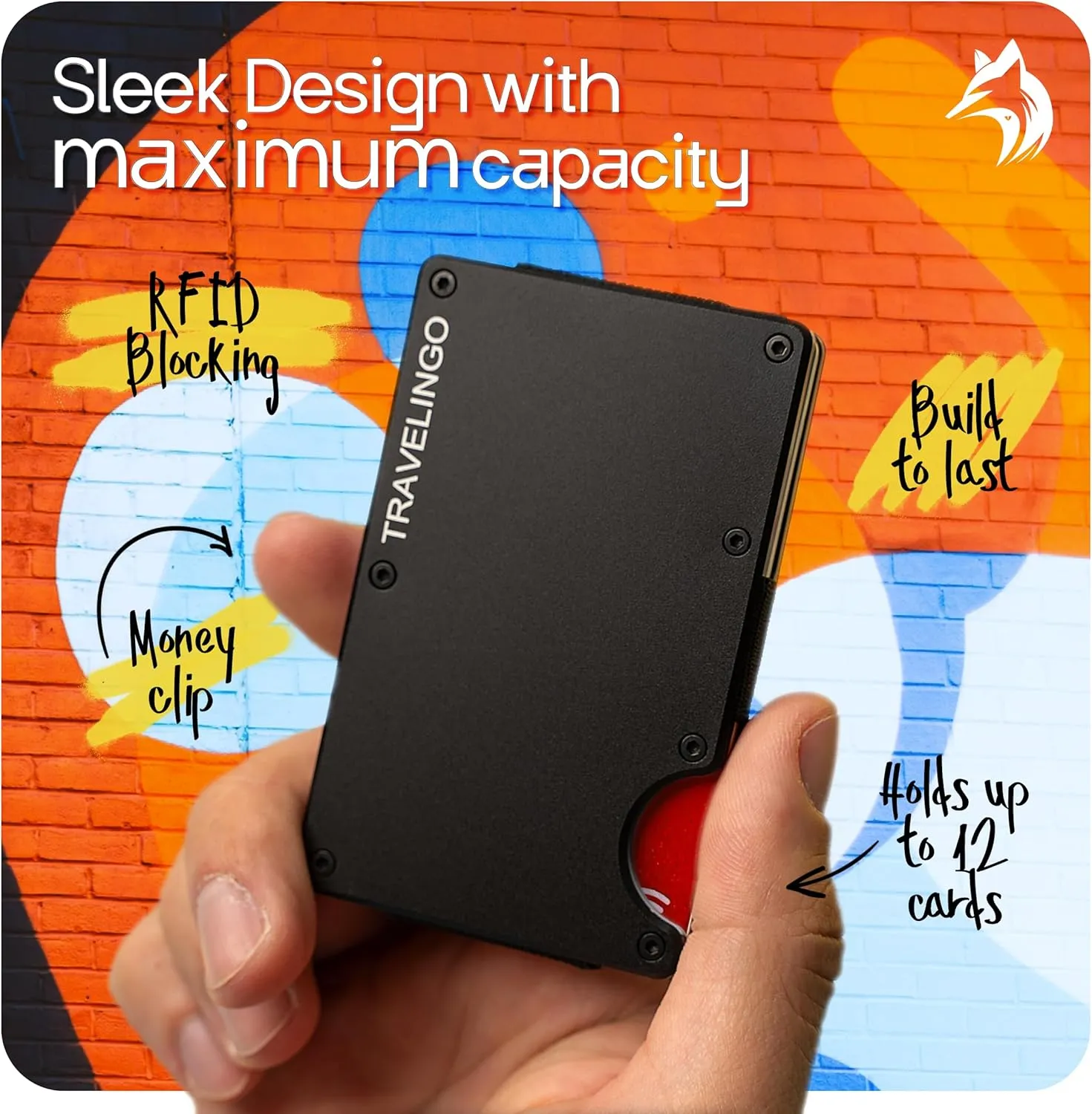 Metal Wallets For Men - Slim Credit Card Holder With RFID Blocking, Obsidian