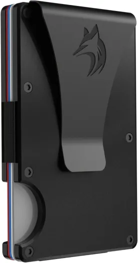 Metal Wallets For Men - Slim Credit Card Holder With RFID Blocking, Obsidian