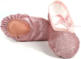Nexete Soft Leather Balle Dance Shoes Split-Sole Slipper Flats Shoes Pink Black & Nude Color for Toddler Girl Boy Kid Women