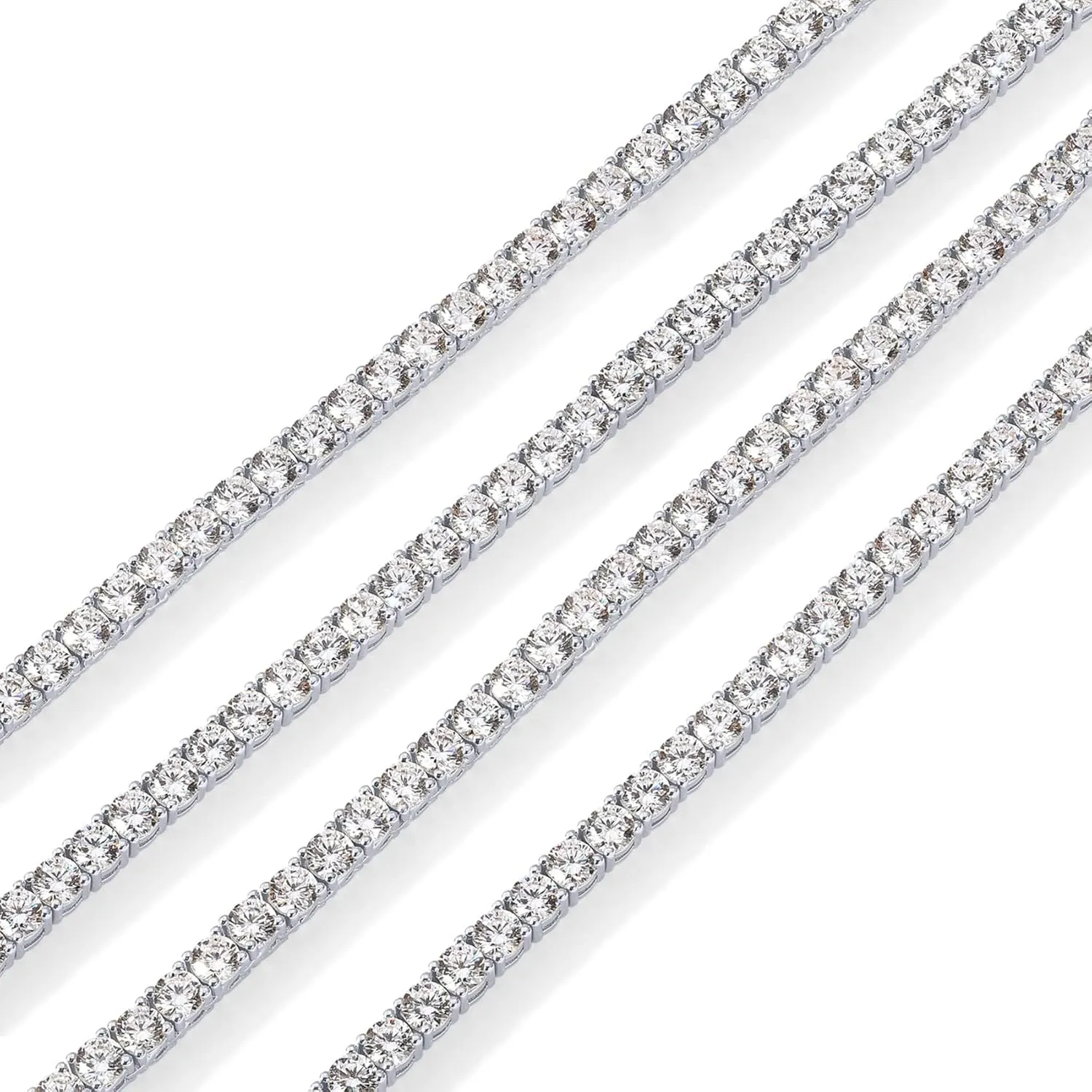 PAVOI 14K Gold Plated 3mm Simulated Diamond Tennis Necklace for Women | Tennis Chain | Chunky Long Gold Necklace for Women| Sizes 15" and 18"