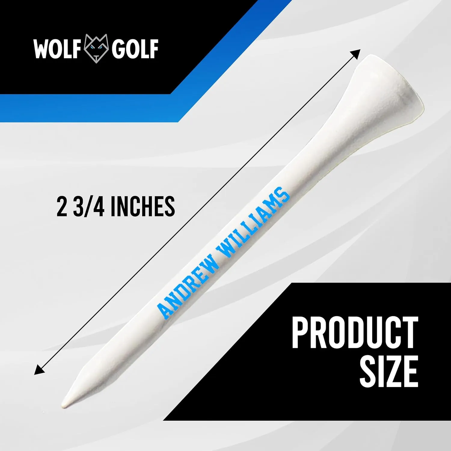 Personalized Custom Golf Tees - Choose Font and Color - Gift Set - Sets of 50, 100 or 200 Tees