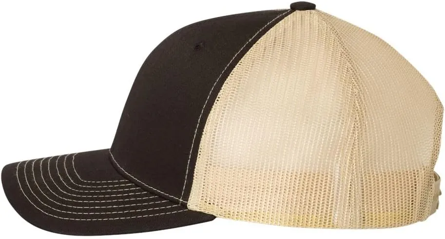Peterbilt Truck Logo Side Panel Laser Engraved Leather Patch Richardson 112 Snapback Trucker Hat Cap