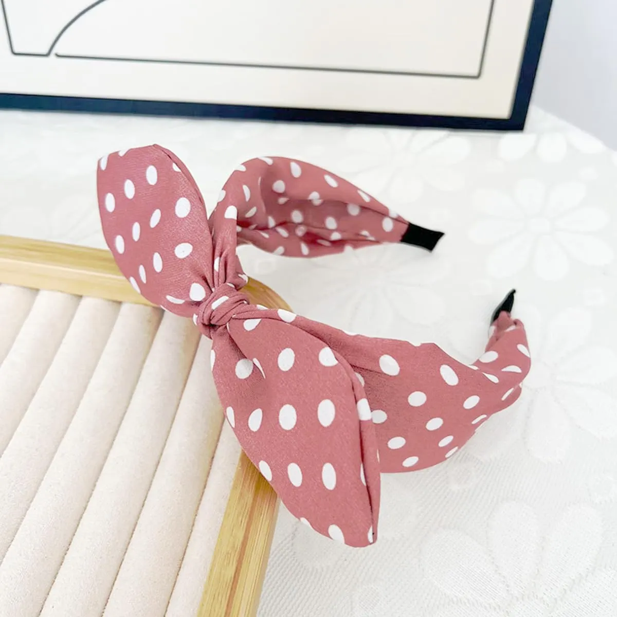 Pink Polka Dot Bow Headbands Women and Girls 50s accessories Retro Halloween Hair Accessories for Women