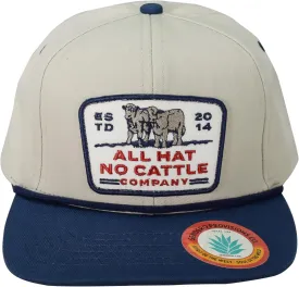 Sendero Provisions Co. Outdoor Adjustable Snapback Rope Hat with All Hat No Cattle Embroidered Patch (Black)