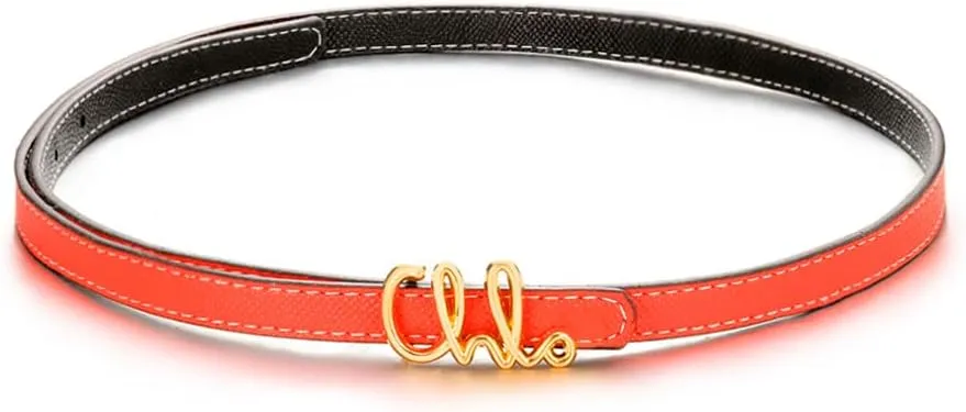 Skinny Black White Belt for Women Gold Leather Buckle Belt Trendy Thin Belts for Jeans Pants Dresses