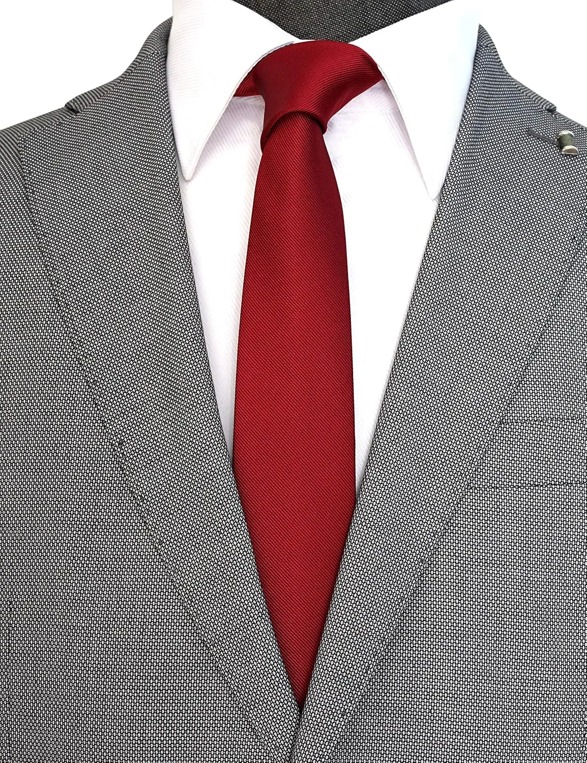 Skinny Solid Ties for Men, 2.5 inch Slim Plain Neckties 4-Pack