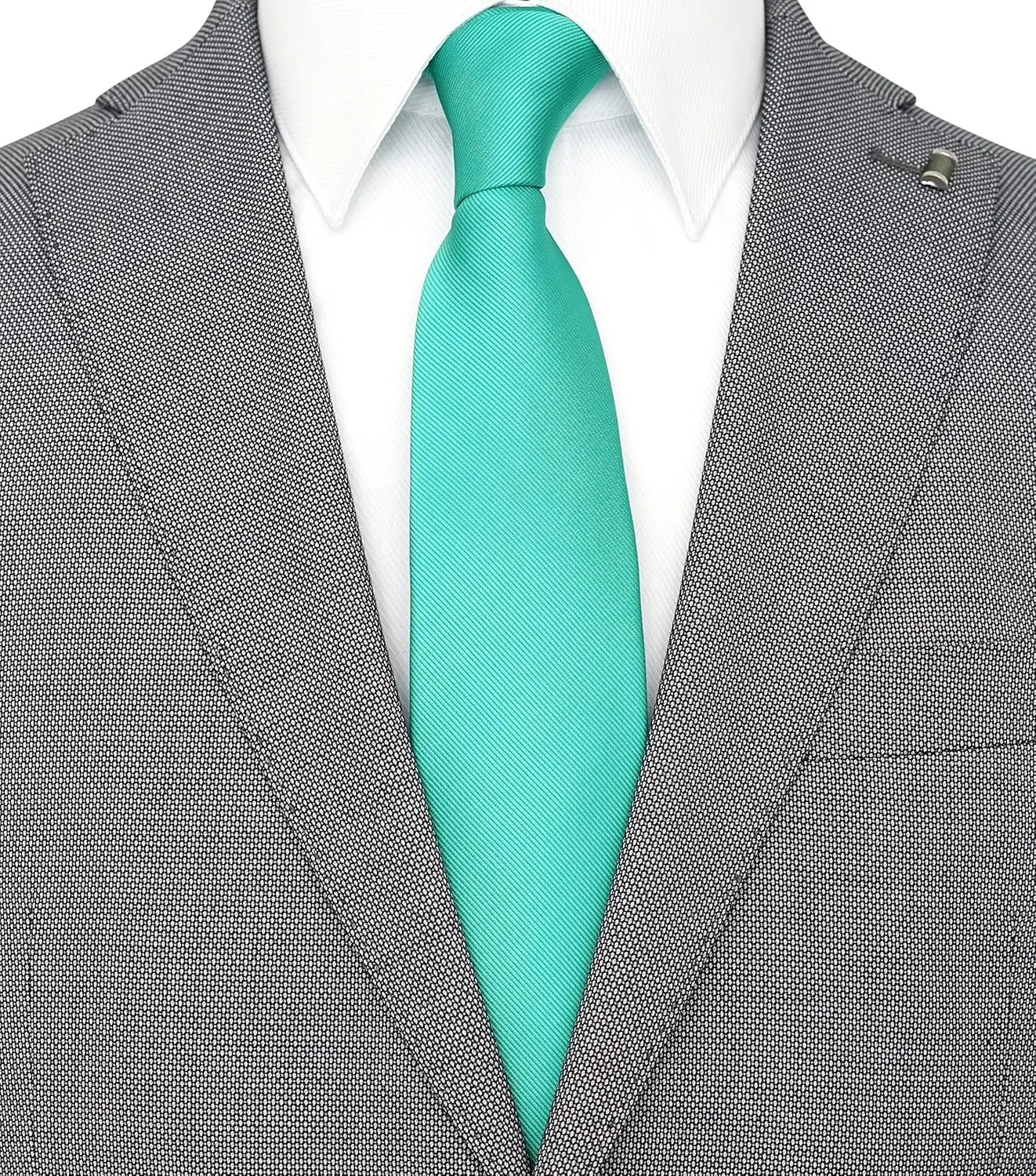 Skinny Solid Ties for Men, 2.5 inch Slim Plain Neckties 4-Pack