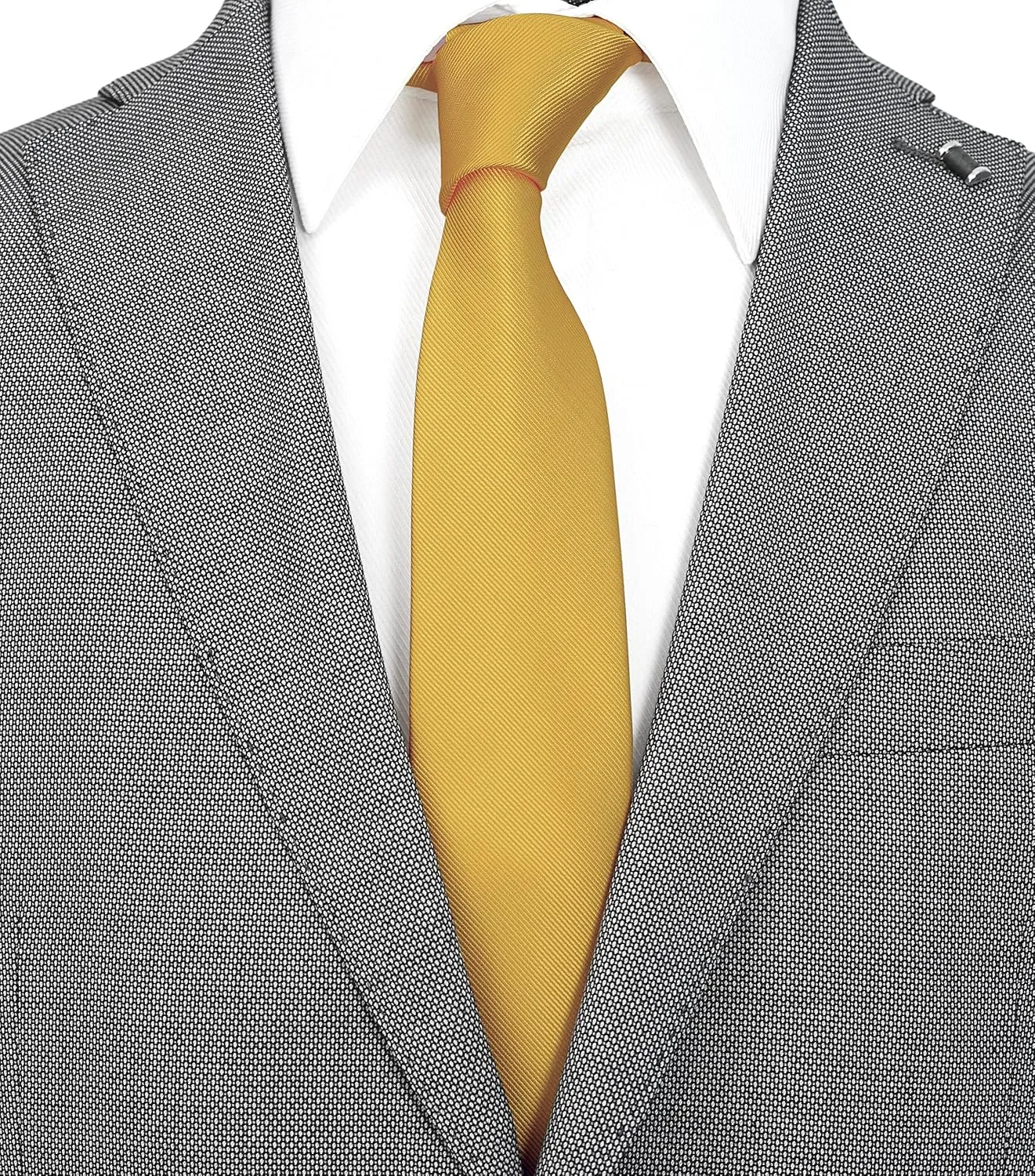 Skinny Solid Ties for Men, 2.5 inch Slim Plain Neckties 4-Pack