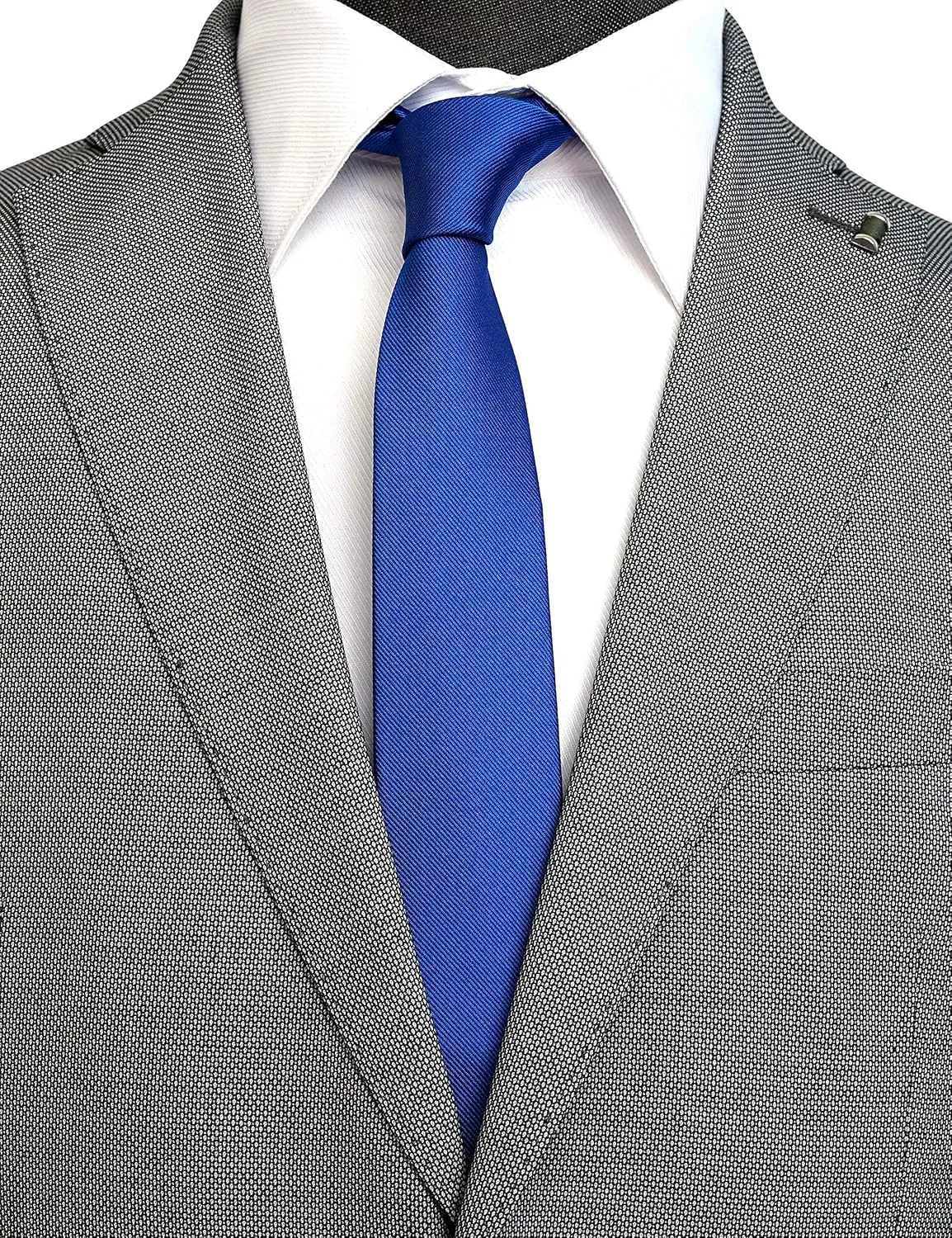 Skinny Solid Ties for Men, 2.5 inch Slim Plain Neckties 4-Pack