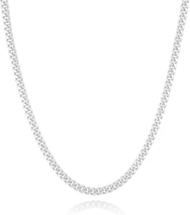 Solid 925 Sterling Silver 3.5/5/7/10mm Cuban Link Curb Chain Necklace for Men Women 925 Sterling Silver Chain 16-30 Inches Made in Italy