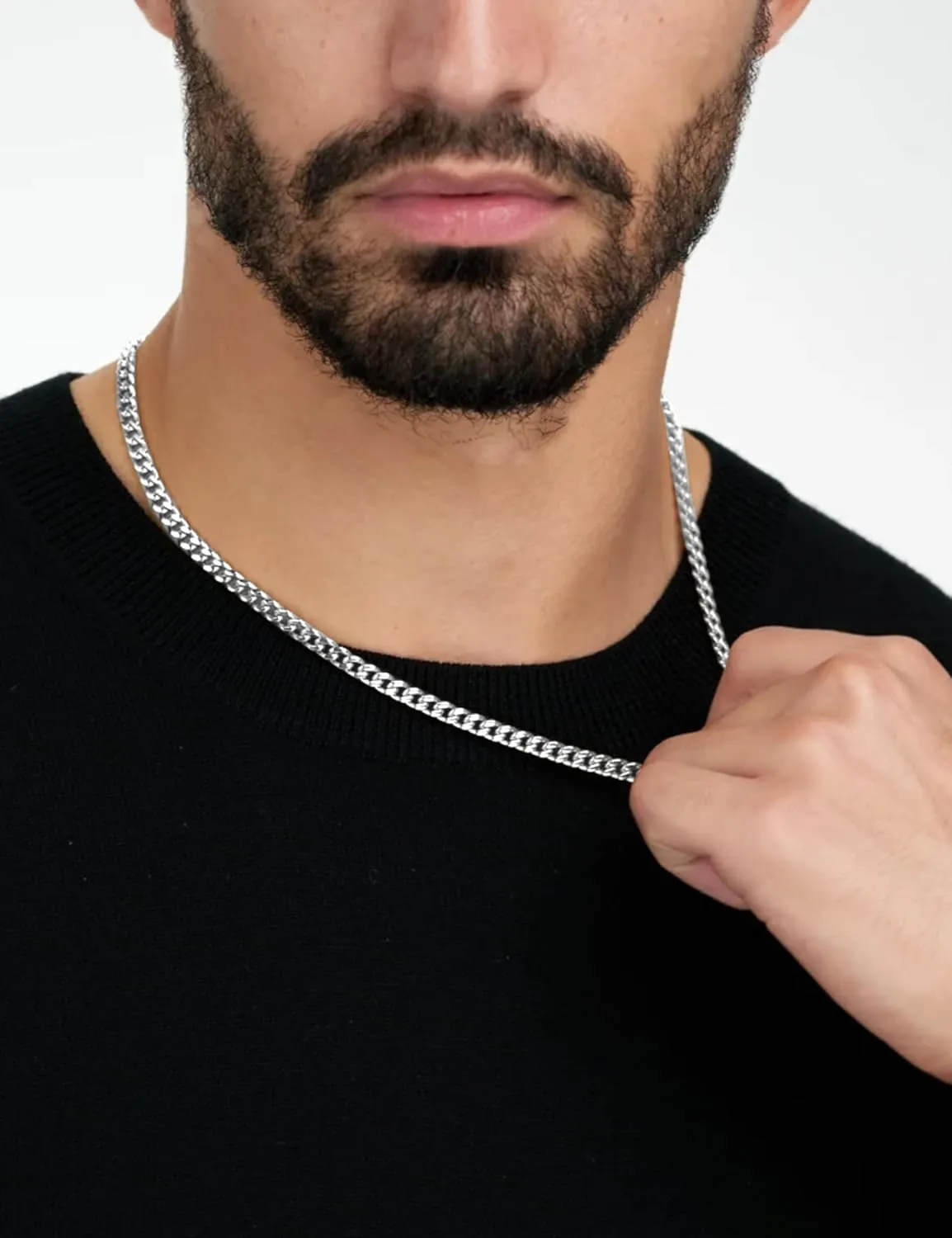 Solid 925 Sterling Silver 3.5/5/7/10mm Cuban Link Curb Chain Necklace for Men Women 925 Sterling Silver Chain 16-30 Inches Made in Italy