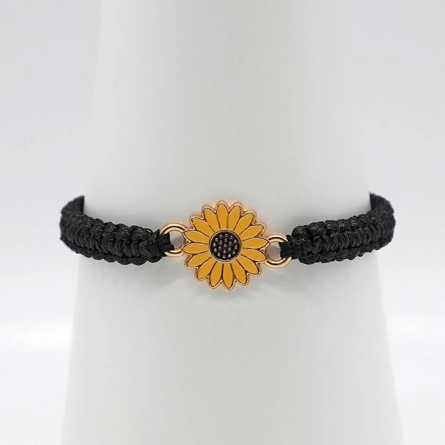 Sunflower Bracelets Adjustable Boho Sunflower Daisy Charm Bracelets Handmade Braided Rope Friendship Matching Bracelets Promise Bracelets for Couples Women