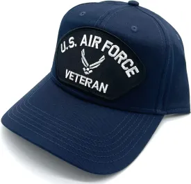 US Air Force Veteran Silver Patch Adjustable Baseball Cap