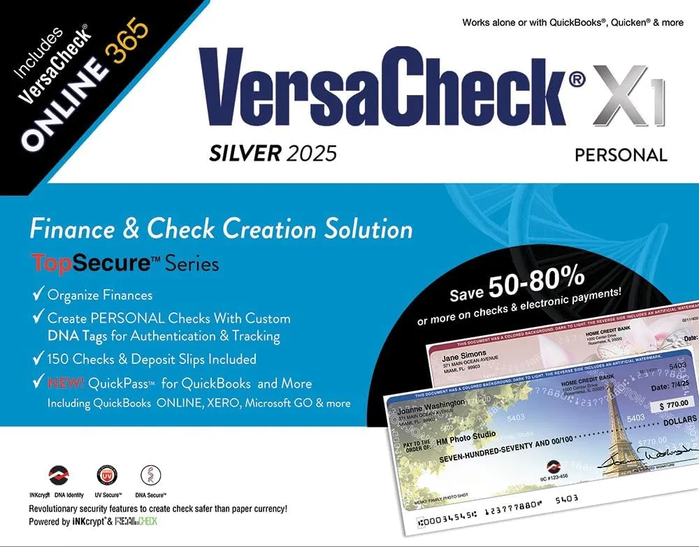 VersaCheck X1 Silver 2025 (Download)   VersaCheck ONLINE Silver 1yr Sub Bundle [PC Download]