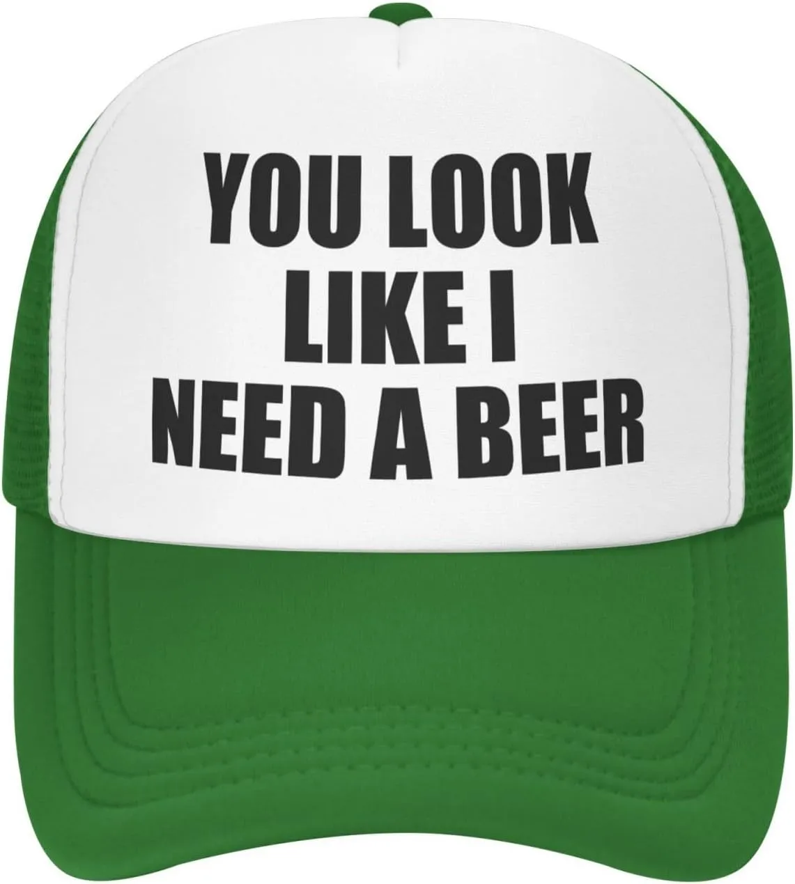 You Look Like I Need A Beer Funny Adjustable Mesh Trucker Hat for Adults Unisex Classic Hats Fishing Caps Black