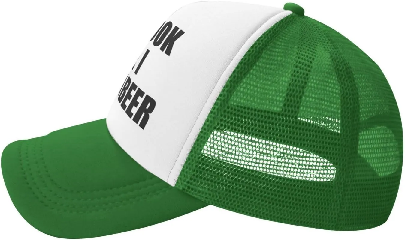 You Look Like I Need A Beer Funny Adjustable Mesh Trucker Hat for Adults Unisex Classic Hats Fishing Caps Black
